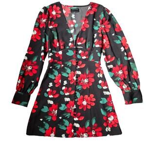 Urban Outfitters Black and Red Floral Dress